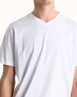 v neck t shirt white inkbuz